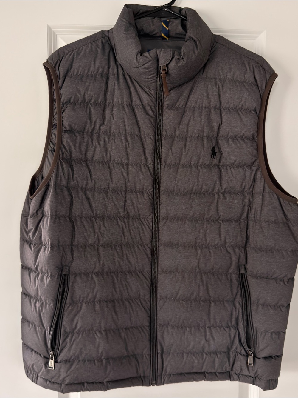 Ralph Lauren Men's Quilted Down Vest in Dark Gray